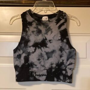 Champion XS Tie Dye Style Black and Gray Fitted Active Tank